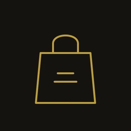 Gold line icon of a tote bag